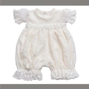 Haute Baby white bubble dress with head piece